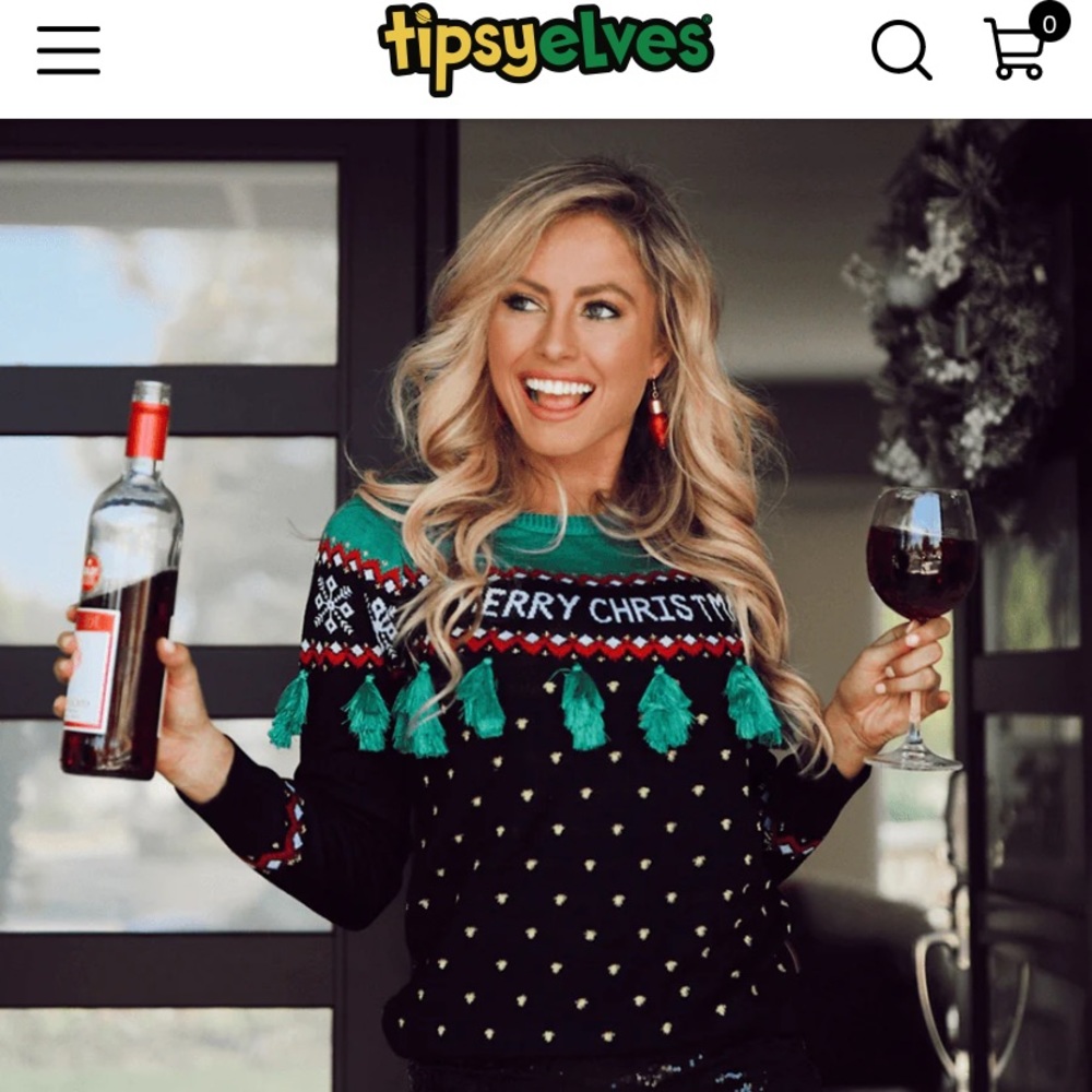 Tipsy Elves WOMEN'S CHRISTMAS TREE TASSEL UGLY CHRISTMAS SWEATER